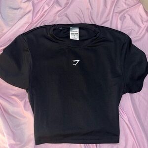 Gymshark Black Everyday Mock Neck Ribbon Shirt size medium